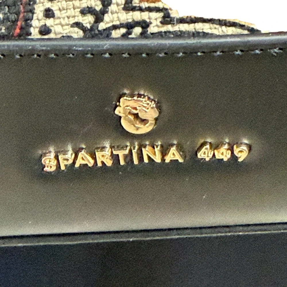 Spartina 449 Daufuskie Island Paisley Crossbody Bucket Bag Tassel Linen Leather